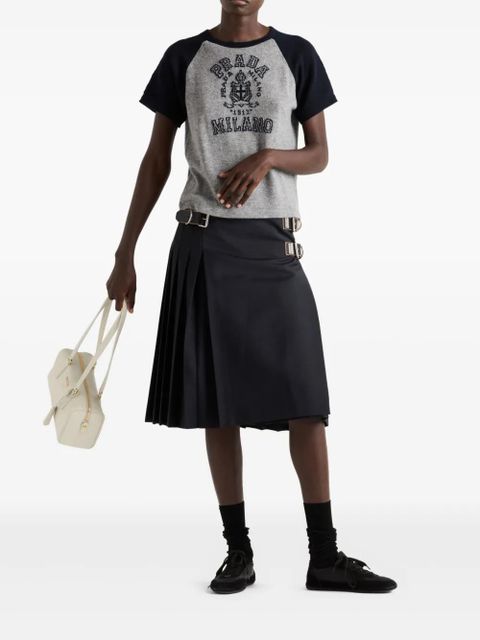 Prada logo-intarsia T-shirt - Grey