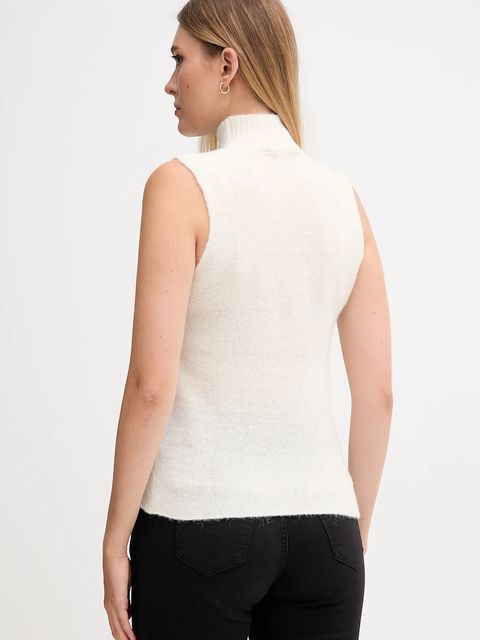 Gaudi sweter damski kolor beżowy lekki z golfem 521FD53009