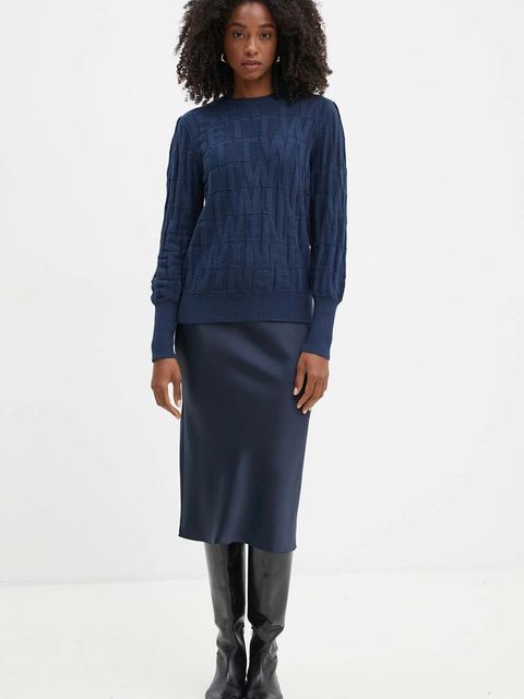 Twinset sweter z domieszką kaszmiru kolor granatowy 242TP3601