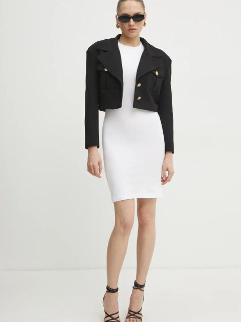 Versace Jeans Couture sukienka kolor biały mini prosta 78HAOT00 CJ03T