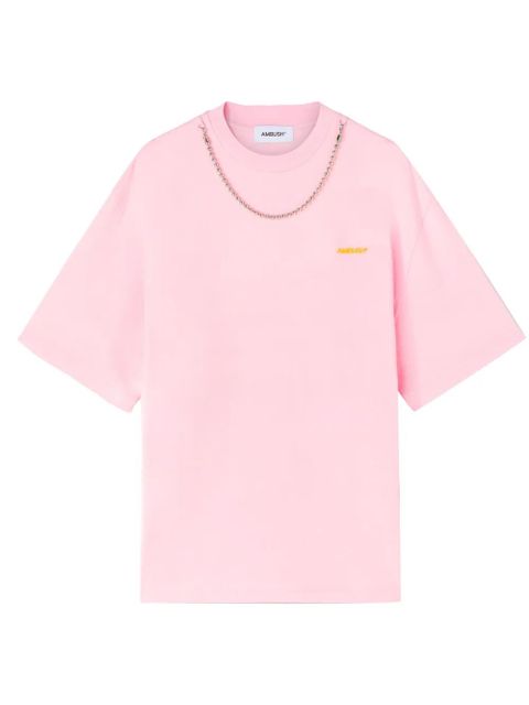 AMBUSH ball chain-detail T-shirt - Pink - zdjęcie produktu nr 1
