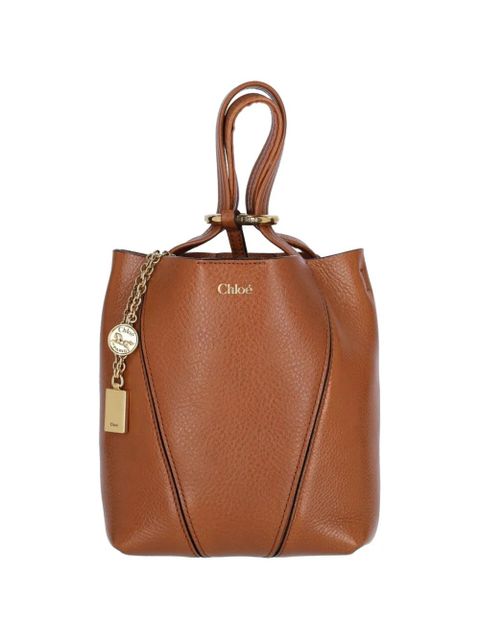 Chloé small Chloé Spin charm-detai tote bag - Brown