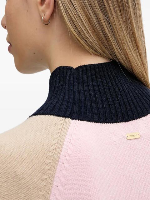 Barbour colour block roll-neck sweater - Blue