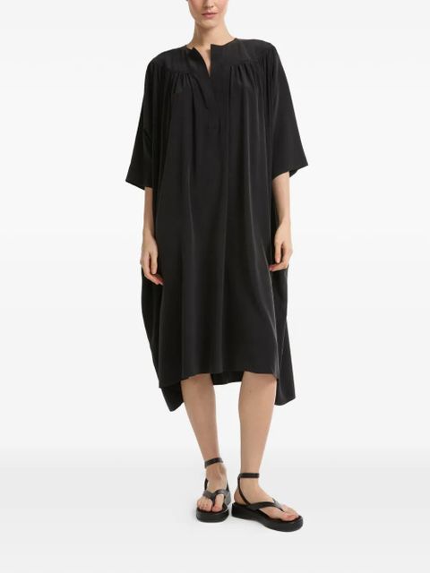 Yves Salomon V-neck tie silk midi dress - Black - zdjęcie produktu nr 2