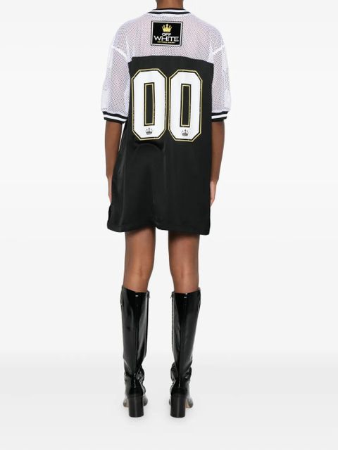 Off-White mesh-panel number-print dress - Black