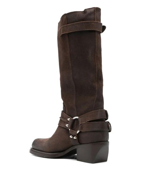 SANDRO buckle-strap studded boots - Brown - zdjęcie produktu nr 2