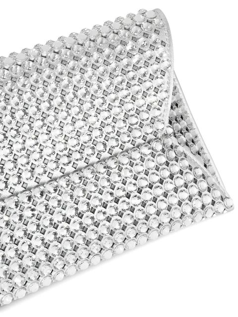 Aquazzura Tequila crystal-embellished clutch bag - Silver - zdjęcie produktu nr 2