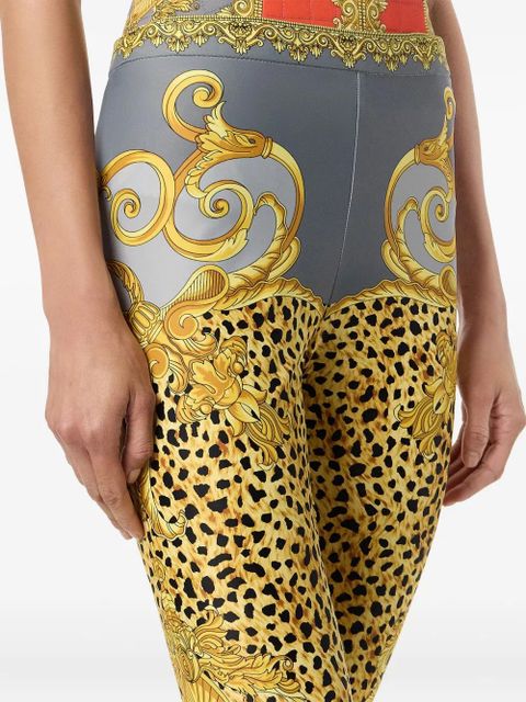 Versace baroque-print leggings - Yellow