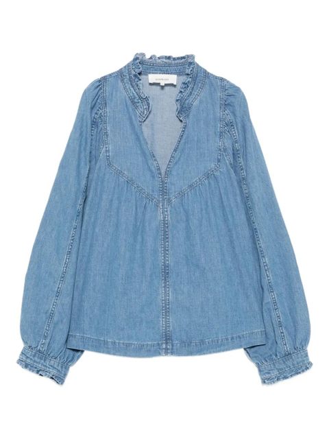 Ba&Sh Lay ruffled denim blouse - Blue - zdjęcie produktu nr 1