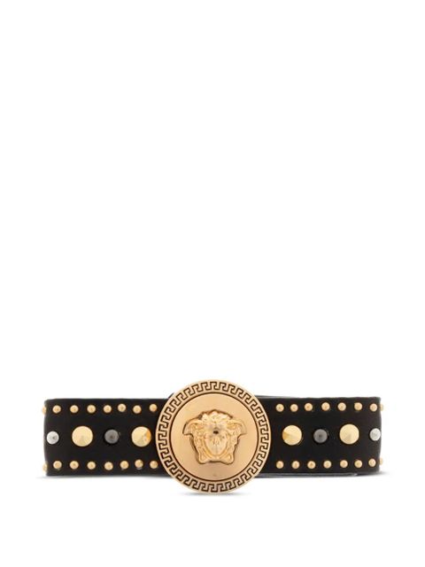 Versace medusa studded leather hair clip - Black - zdjęcie produktu nr 1