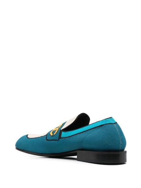 Marni almond-toe knitted loafers - Blue