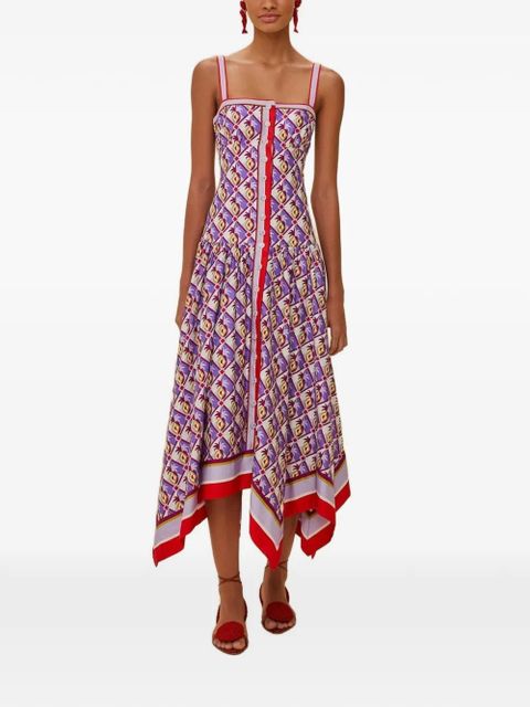 FARM Rio graphic-print handkerchief-hem dress - Purple - zdjęcie produktu nr 1