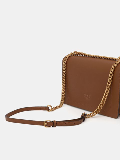 Pinko torebka skórzana kolor brązowy 100941 A0F1