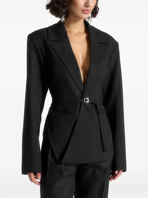 Manière De Voir Yuna plunge-tailored belt blazer - Black