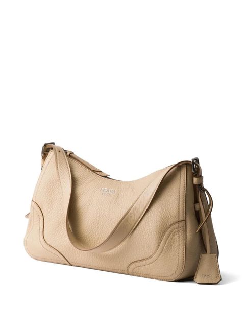Prada Aimèe large leather shoulder bag - Neutrals