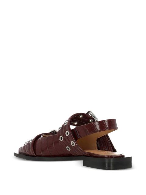 GANNI Buckle ballet flats - Purple