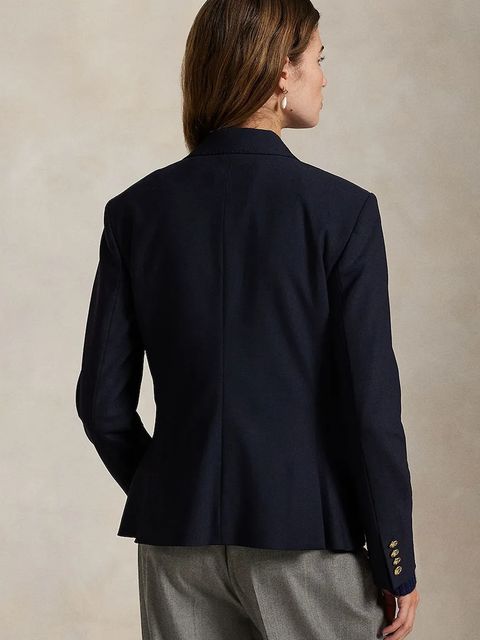 Polo Ralph Lauren marynarka z dodatkiem wełny kolor granatowy dwurzędowa gładka 211952571 - zdjęcie produktu nr 2