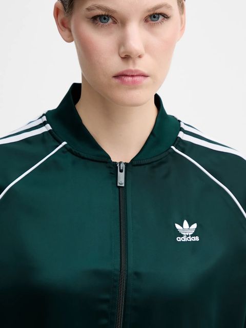 adidas Originals bluza Sst Satin Tt damska kolor zielony z aplikacją JZ6732