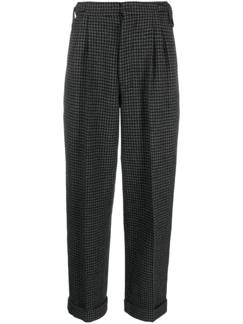 Nanushka houndstooth-pattern cropped trousers - Black - zdjęcie produktu nr 1