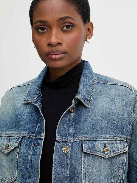 Pepe Jeans kurtka jeansowa kolor niebieski przejściowa oversize PL40243325W0