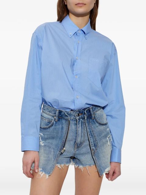 Alexander Wang distressed denim playsuit - Blue