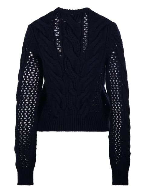 Sportmax cable-knit crew-neck sweater - Black - zdjęcie produktu nr 2