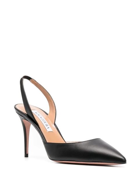 Aquazzura 90mm pointed-toe slingback pumps - Black