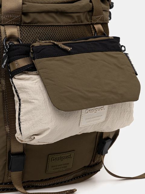 Desigual plecak BASIC MODULAR DISCOV damski kolor zielony duży gładki 25WAKY10