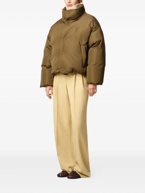 AMI Paris Ami De Coeur Taffetas jacket - Green