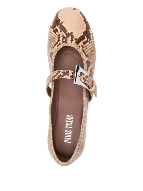 Paris Texas Sveva snakeskin buckle ballet flats - Neutrals