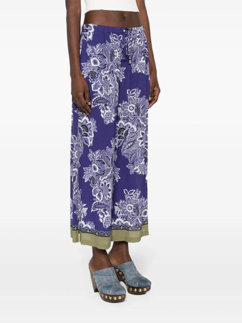 ETRO floral-print wide-leg trousers - Blue