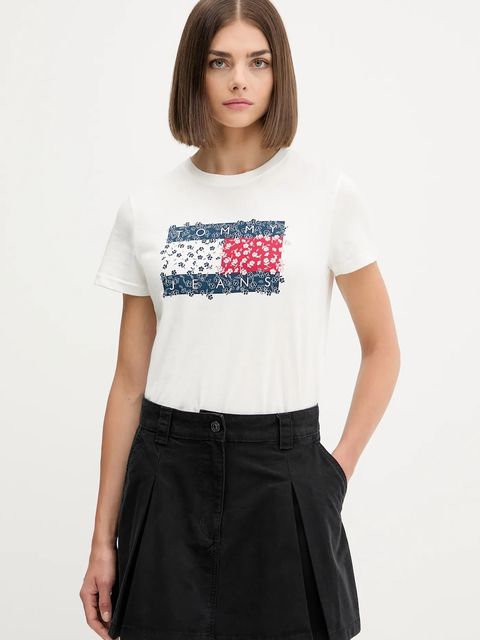 Tommy Jeans t-shirt bawełniany damski kolor biały DW0DW20897 - zdjęcie produktu nr 1