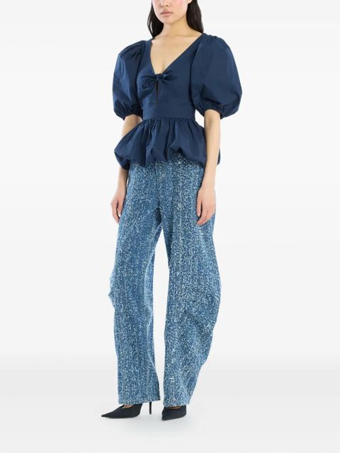 ROTATE BIRGER CHRISTENSEN puff-sleeve top - Blue