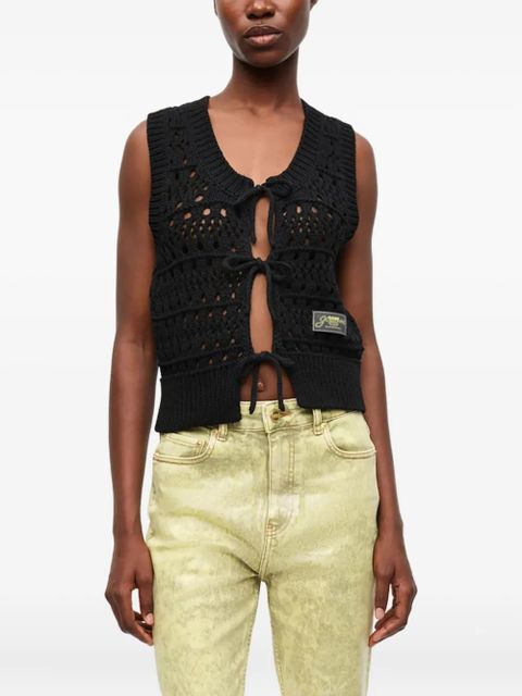 GANNI open-knit cardigan - Black - zdjęcie produktu nr 2