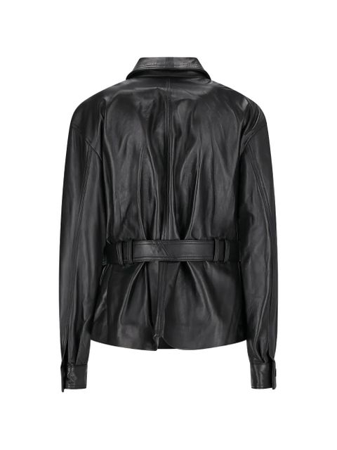 Alessandra Rich belted leather jacket - Black - zdjęcie produktu nr 2