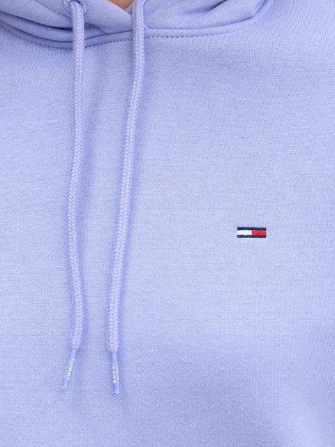 Tommy Jeans bluza damska kolor zielony z kapturem gładka DW0DW19958