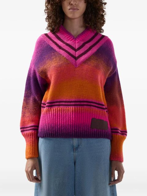 GCDS V-neck degrade jumpers - Pink