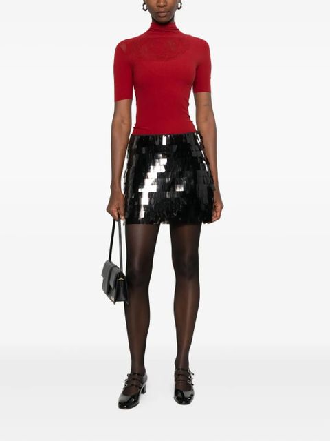 STAUD Max sequin-embellished mini skirt - Brown