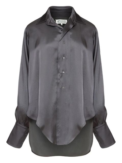 Maison Margiela long-sleeved satin shirt - Grey - zdjęcie produktu nr 1
