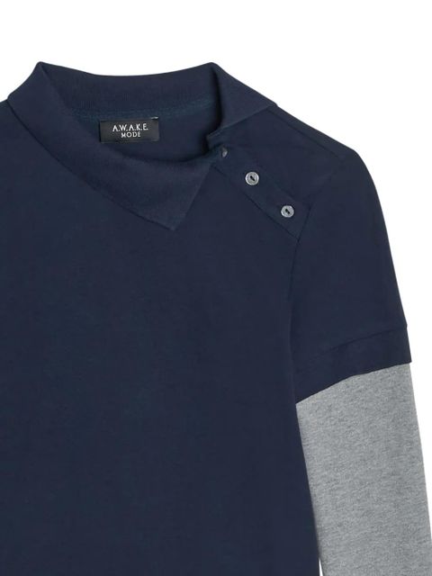 A.W.A.K.E. Mode asymmetric polo shirt - Blue - zdjęcie produktu nr 2