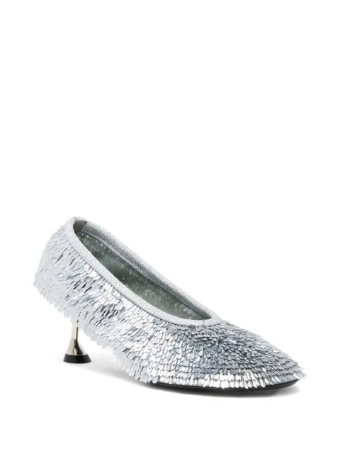 Proenza Schouler Tee sequinned pumps - Silver