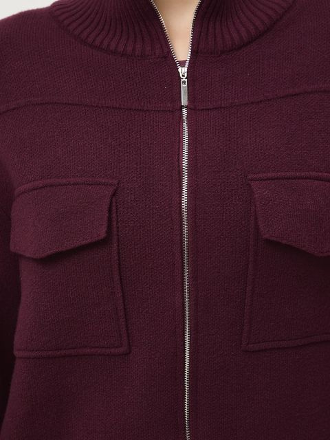 Medicine sweter damski kolor bordowy lekki