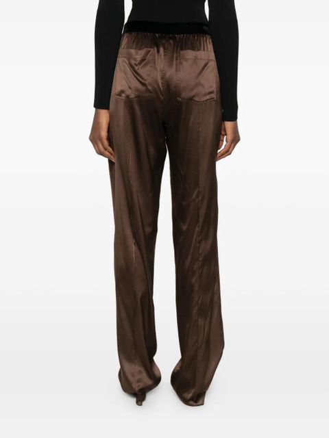 TOM FORD logo-embroidered trousers - Brown