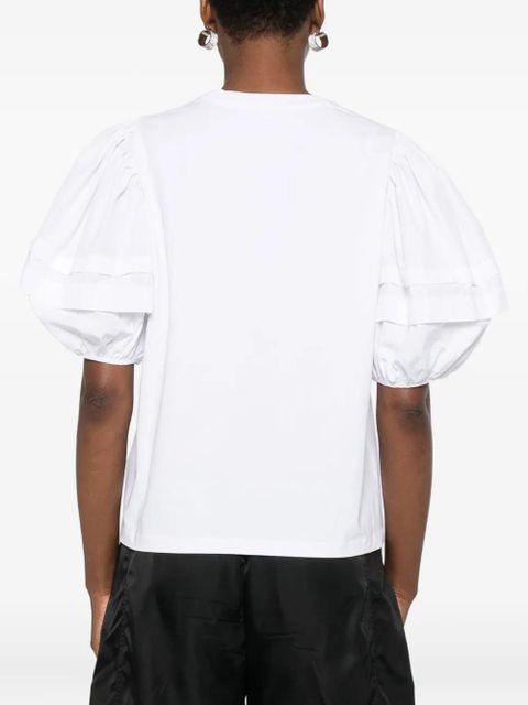 Cecilie Bahnsen puff-sleeves cotton-blend top - White
