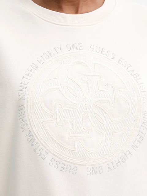 Guess bluza 4G damska kolor beżowy z aplikacją W5YQ07 KB681