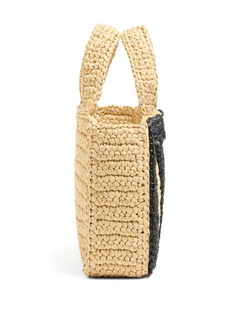 Valentino Garavani small Viva Superstar raffia tote bag - Neutrals