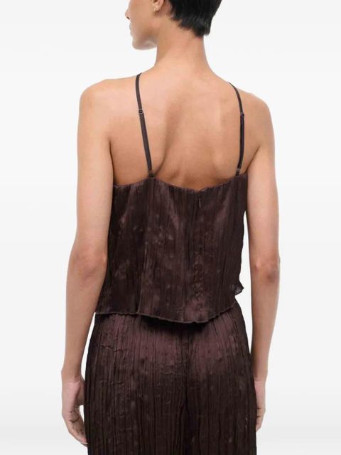 STAUD crinkled top - Brown