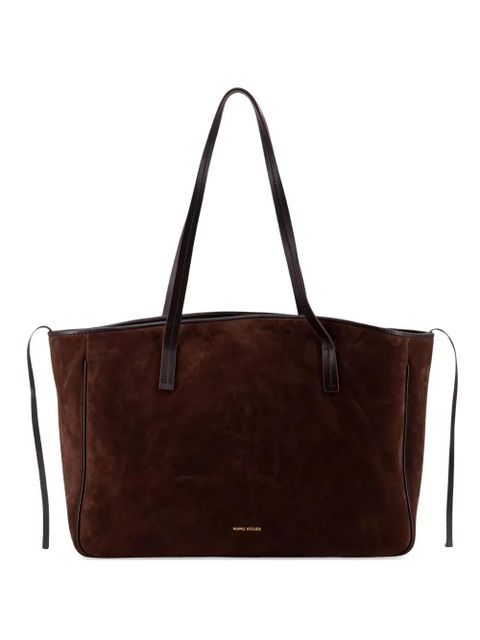 Manu Atelier large Du Jour suede tote bag - Brown - zdjęcie produktu nr 1