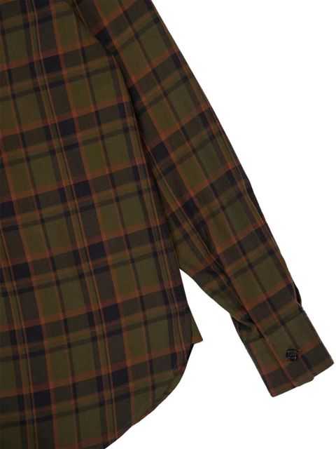 Saint Laurent check lavallière-bow shirt - Green