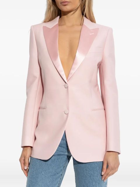 Alexander McQueen satin-lapel blazer - Pink